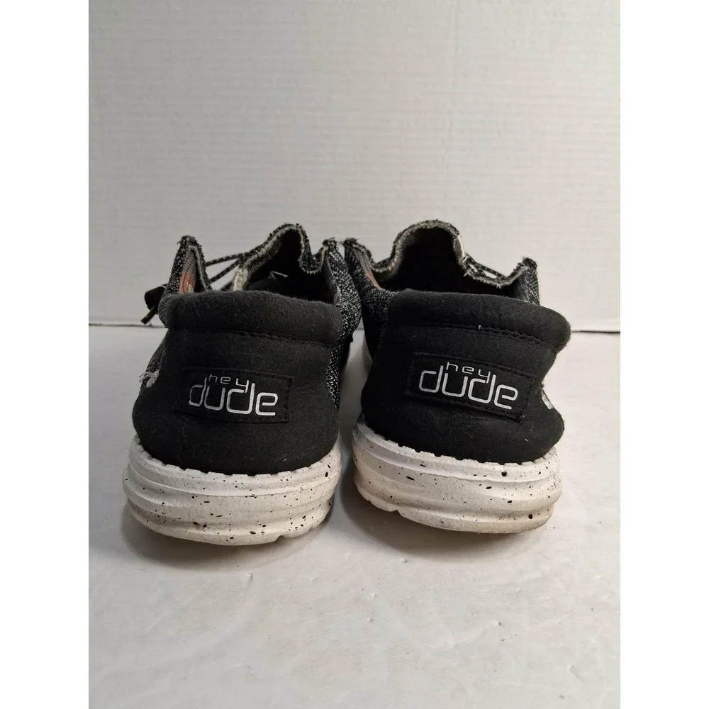 Hey Dude Wally Sox Black White Speckled Knit Slip On‎ Shoes Men Size 12 EU 45